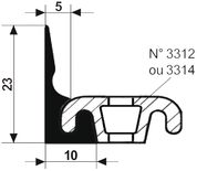 EPDM Schiebetürdichtung, grau