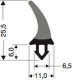 Gummidichtung Meterware schwarz