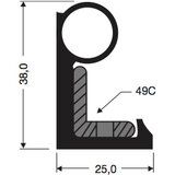 EPDM Schiebetürdichtung, 205cm