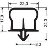 Gummidichtung Meterware schwarz, 5 Meter Rolle