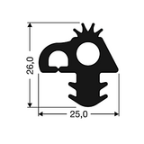 Moosgummidichtung Meterware, schwarz