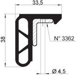 EPDM Schiebetürdichtung, 3,4 Meter
