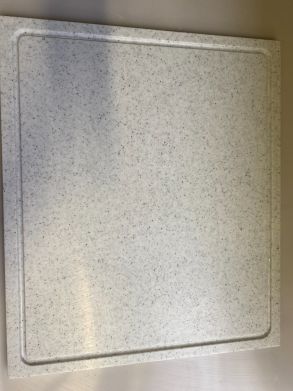 SOPO, Kunststoff-Schneidebrett, 59 x 50 x 2 cm weiß marmoriert inkl. Saftrille