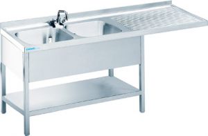Spülcenter mit 2 Becken Edelstahl