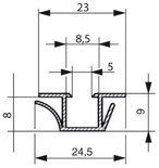 PVC Profil für Klips, 5 Meter